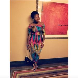 Stretch Ankara African print romper